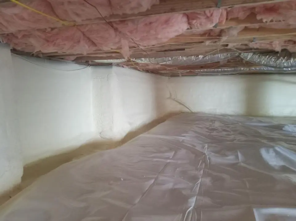 Crawl space encapsulation with closed-cell spray foam for Roof Waterproofing in Flossmoor